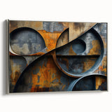 Industrial Brutalist Wall Art | Abstract Circular Geometric Metal Design