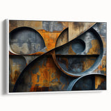 Industrial Brutalist Wall Art | Abstract Circular Geometric Metal Design