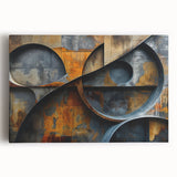 Industrial Brutalist Wall Art | Abstract Circular Geometric Metal Design
