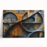 Industrial Brutalist Wall Art | Abstract Circular Geometric Metal Design