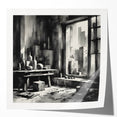 Brutalist Wall Art | Geometric Still Life with Concrete Cityscape | Canvas