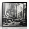 Brutalist Wall Art | Geometric Still Life with Concrete Cityscape | Canvas