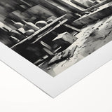 Brutalist Wall Art | Geometric Still Life with Concrete Cityscape | Canvas