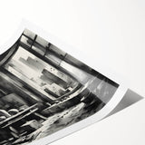 Brutalist Wall Art | Geometric Still Life with Concrete Cityscape | Canvas
