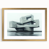 Minimalist Brutalist Wall Art | Geometric Concrete Architectural Design