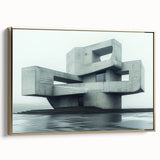 Minimalist Brutalist Wall Art | Geometric Concrete Architectural Design