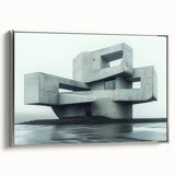 Minimalist Brutalist Wall Art | Geometric Concrete Architectural Design