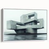 Minimalist Brutalist Wall Art | Geometric Concrete Architectural Design