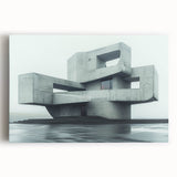 Minimalist Brutalist Wall Art | Geometric Concrete Architectural Design