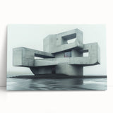 Minimalist Brutalist Wall Art | Geometric Concrete Architectural Design