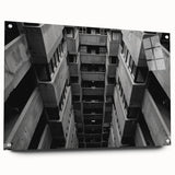 Black and White Brutalist Wall Art | Geometric Architectural Concrete Design
