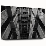 Black and White Brutalist Wall Art | Geometric Architectural Concrete Design