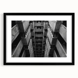 Black and White Brutalist Wall Art | Geometric Architectural Concrete Design