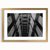 Black and White Brutalist Wall Art | Geometric Architectural Concrete Design