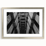 Black and White Brutalist Wall Art | Geometric Architectural Concrete Design