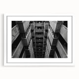 Black and White Brutalist Wall Art | Geometric Architectural Concrete Design
