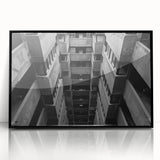 Black and White Brutalist Wall Art | Geometric Architectural Concrete Design