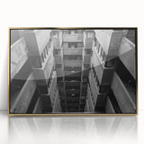 Black and White Brutalist Wall Art | Geometric Architectural Concrete Design