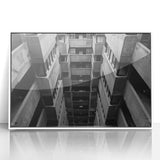 Black and White Brutalist Wall Art | Geometric Architectural Concrete Design