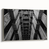 Black and White Brutalist Wall Art | Geometric Architectural Concrete Design