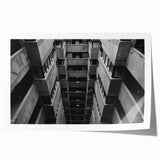 Black and White Brutalist Wall Art | Geometric Architectural Concrete Design
