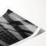 Black and White Brutalist Wall Art | Geometric Architectural Concrete Design