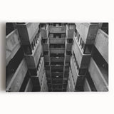 Black and White Brutalist Wall Art | Geometric Architectural Concrete Design