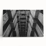 Black and White Brutalist Wall Art | Geometric Architectural Concrete Design