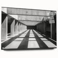 Minimalist Brutalist Wall Art | Geometric Concrete Architecture in Monochrome