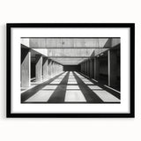 Minimalist Brutalist Wall Art | Geometric Concrete Architecture in Monochrome
