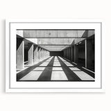Minimalist Brutalist Wall Art | Geometric Concrete Architecture in Monochrome