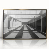 Minimalist Brutalist Wall Art | Geometric Concrete Architecture in Monochrome