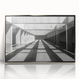 Minimalist Brutalist Wall Art | Geometric Concrete Architecture in Monochrome