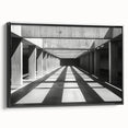 Minimalist Brutalist Wall Art | Geometric Concrete Architecture in Monochrome