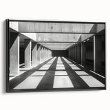 Minimalist Brutalist Wall Art | Geometric Concrete Architecture in Monochrome