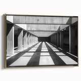 Minimalist Brutalist Wall Art | Geometric Concrete Architecture in Monochrome