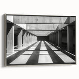 Minimalist Brutalist Wall Art | Geometric Concrete Architecture in Monochrome