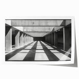 Minimalist Brutalist Wall Art | Geometric Concrete Architecture in Monochrome