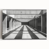 Minimalist Brutalist Wall Art | Geometric Concrete Architecture in Monochrome