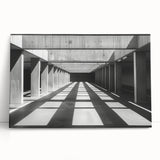 Minimalist Brutalist Wall Art | Geometric Concrete Architecture in Monochrome