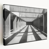 Minimalist Brutalist Wall Art | Geometric Concrete Architecture in Monochrome