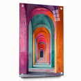 Vibrant Brutalist Wall Art | Colorful Geometric Arches in Concrete Design