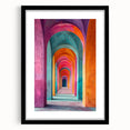 Vibrant Brutalist Wall Art | Colorful Geometric Arches in Concrete Design
