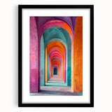 Vibrant Brutalist Wall Art | Colorful Geometric Arches in Concrete Design