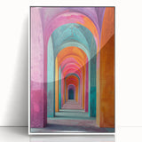 Vibrant Brutalist Wall Art | Colorful Geometric Arches in Concrete Design