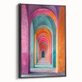 Vibrant Brutalist Wall Art | Colorful Geometric Arches in Concrete Design