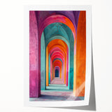 Vibrant Brutalist Wall Art | Colorful Geometric Arches in Concrete Design