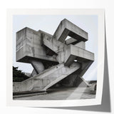 Brutalist Wall Art | Geometric Concrete Structure | Industrial Design Print