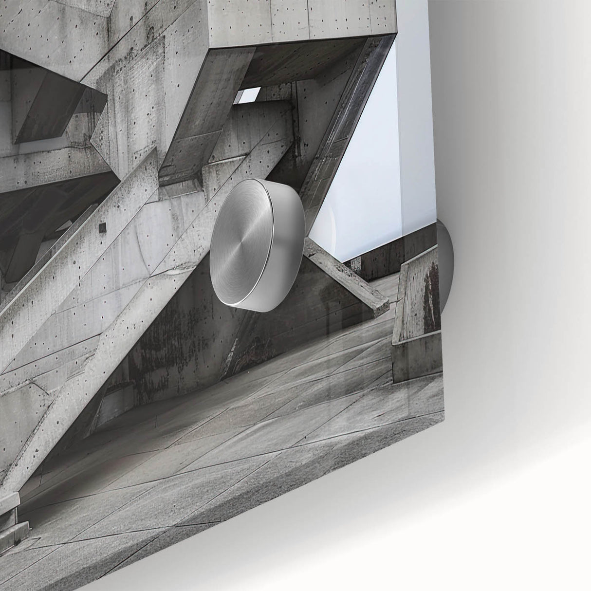 Brutalist Wall Art | Geometric Concrete Structure | Industrial Design Print