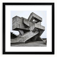 Brutalist Wall Art | Geometric Concrete Structure | Industrial Design Print